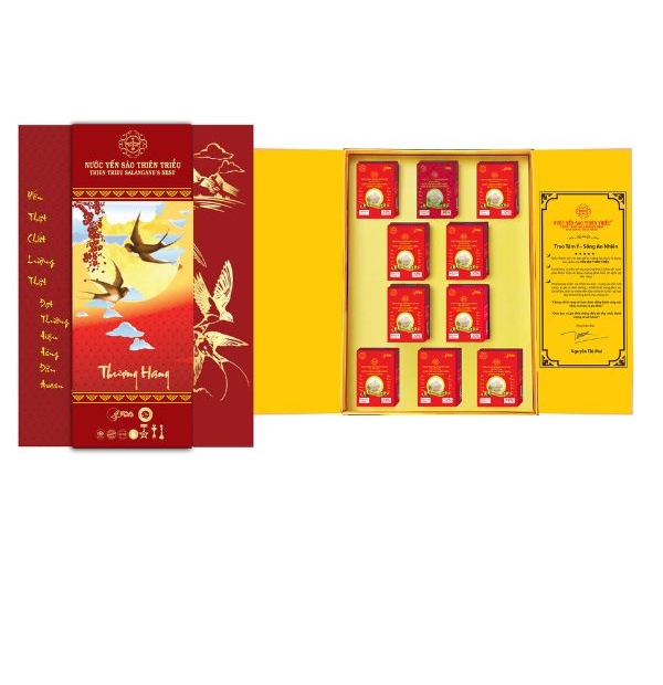 Nước Yến Sào Thiên Triều Đường Xylitol 12% yến tươi (Hộp 10 lọ có hộp)