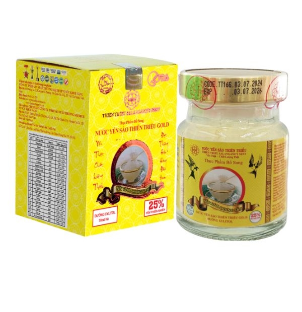 Nước Yến Sào Thiên Triều Gold Đường Xylitol 25% yến tươi (Hộp 1 lọ)