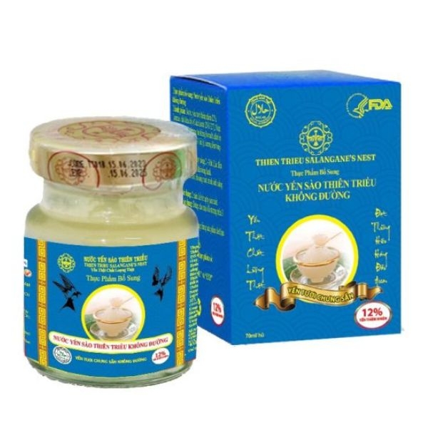 Nước Yến Sào Thiên Triều Không Đường 12% yến tươi (Hộp 1 lọ)
