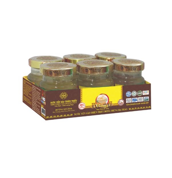 Nước Yến sào cao cấp Thiên Triều Đông Trùng Hạ Thảo 22% yến tươi (Lốc 6 lọ)