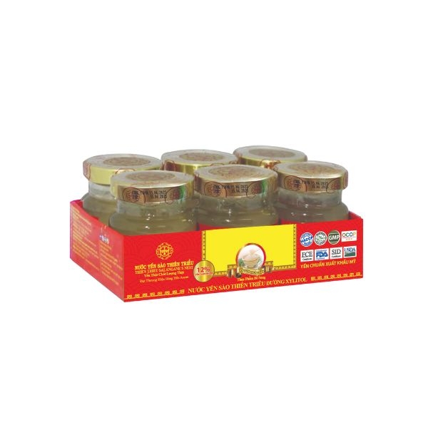Nước yến sào cao cấp Thiên Triều đường Xylitol 12% yến tươi (Lốc 6 lọ)
