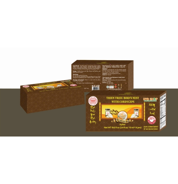 NƯỚC YẾN SÀO THIÊN TRIỀU ĐÔNG TRÙNG (LỐC 8 LỌ) 35%