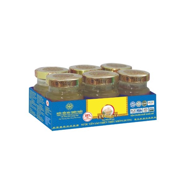 Nước Yến sào cao cấp Thiên Triều không đường 12% yến tươi (Lốc 6 lọ)