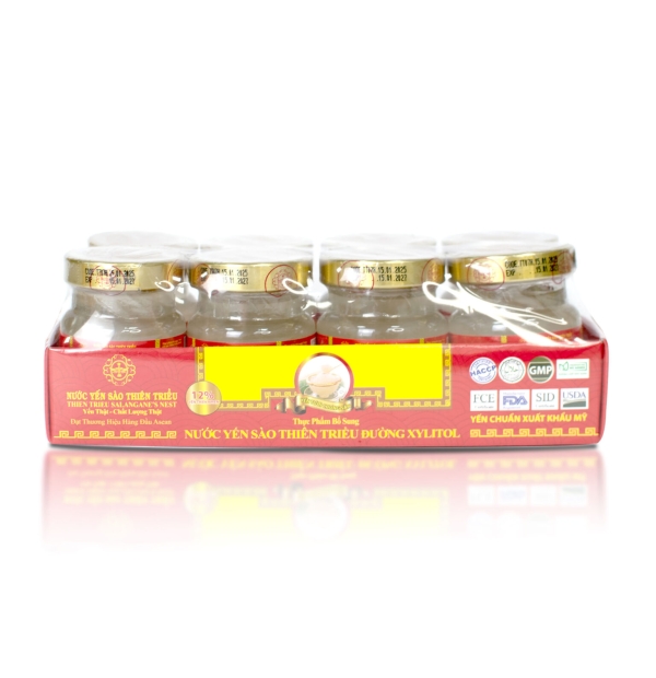 Nước Yến sào cao cấp Thiên Triều đường Xilytol 12% yến tươi (Lốc 8 lọ)