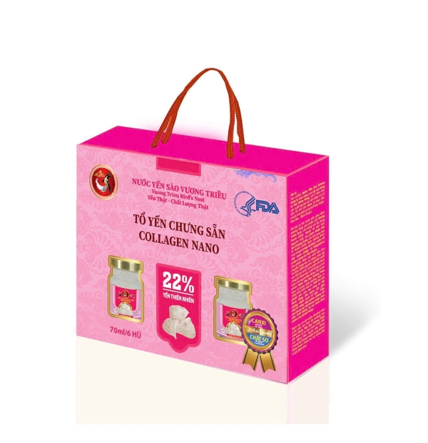 YẾN SÀO VƯƠNG TRIỀU COLLAGEN NANO 22% (HỘP 6 LỌ)