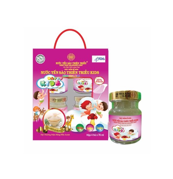 Nước Yến sào cao cấp Thiên Triều KIDS 25% yến tươi (Hộp 4 lọ)