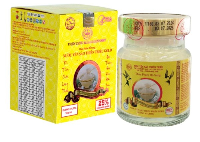 Nước Yến Sào Thiên Triều Gold Đường Xylitol 25% yến tươi (Hộp 1 lọ)