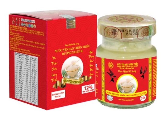 Nước Yến Sào Thiên Triều Đường Xylitol 12% yến tươi (Hộp 1 lọ)