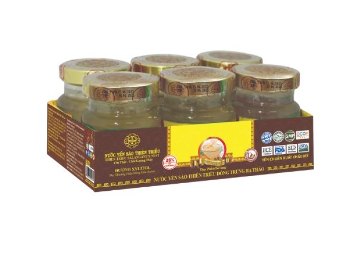 Nước Yến sào cao cấp Thiên Triều Đông Trùng Hạ Thảo 22% yến tươi (Lốc 6 lọ)