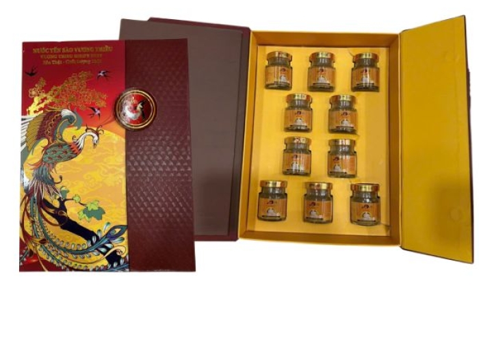 Hộp quà tặng Nước yến sào Vương Triều Đường Phèn 22% (hộp 10 lọ)