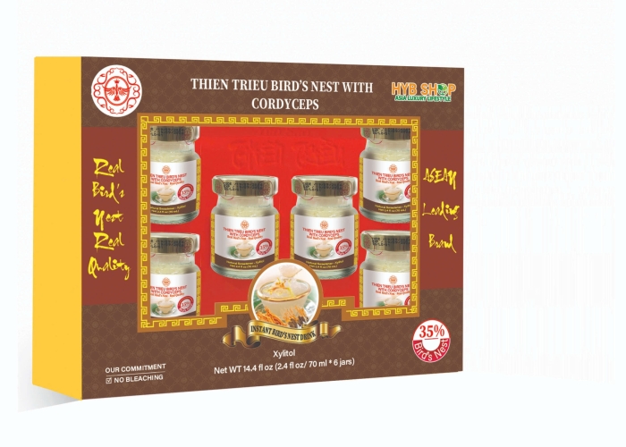 NƯỚC YẾN SÀO THIÊN TRIỀU ĐÔNG TRÙNG (HỘP 6 LỌ) 35%