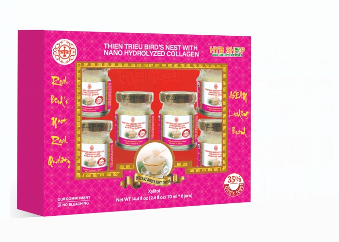 NƯỚC YẾN SÀO THIÊN TRIỀU COLLAGEN (HỘP 6 LỌ) 35%