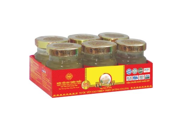 Nước yến sào cao cấp Thiên Triều đường Xylitol 12% yến tươi (Lốc 6 lọ)