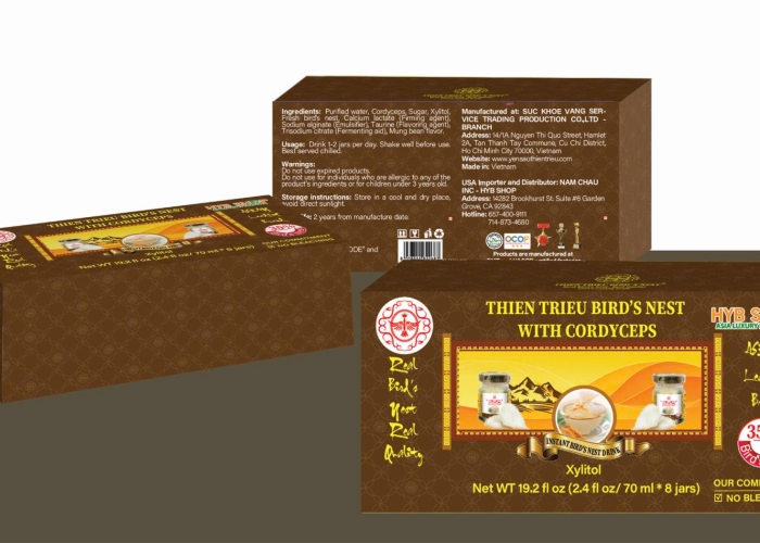 NƯỚC YẾN SÀO THIÊN TRIỀU ĐÔNG TRÙNG (LỐC 8 LỌ) 35%