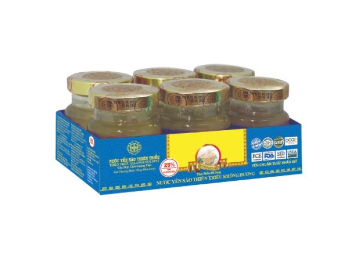 Nước Yến sào cao cấp Thiên Triều không đường 12% yến tươi (Lốc 6 lọ)