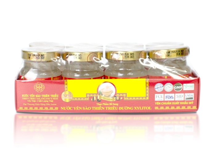 Nước Yến sào cao cấp Thiên Triều đường Xilytol 12% yến tươi (Lốc 8 lọ)