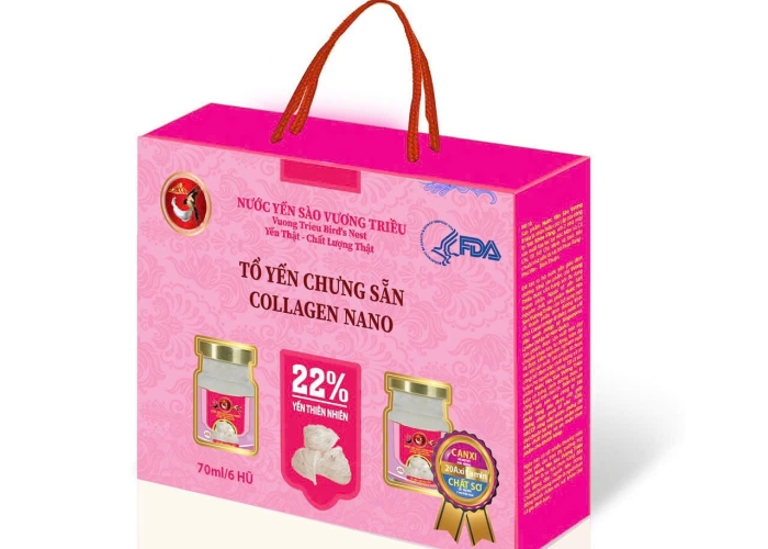 YẾN SÀO VƯƠNG TRIỀU COLLAGEN NANO 22% (HỘP 6 LỌ)