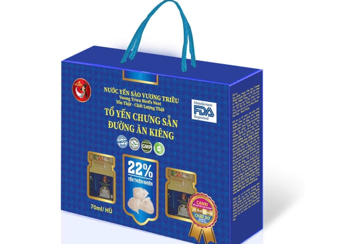YẾN SÀO VƯƠNG TRIỀU ĐƯỜNG ĂN KIÊNG 22% (HỘP 6 LỌ)
