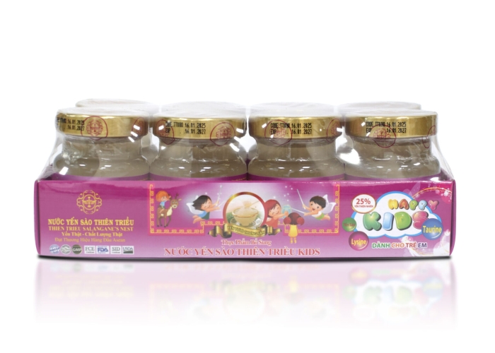 Nước Yến sào cao cấp Thiên Triều KIDS 25% yến tươi (Lốc 8 lọ)